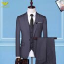 Designer 3-Piece Men's Suit - Armani Suits ( Gray, Maroon, Navy Blue & Black)