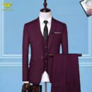 Designer 3-Piece Men's Suit - Armani Suits ( Gray, Maroon, Navy Blue & Black)