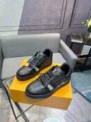 Louis Vuitton LV Trainer Black Perforated Sneakers