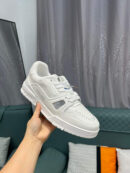 Louis Vuitton LV Trainer White Pearlized Sneakers