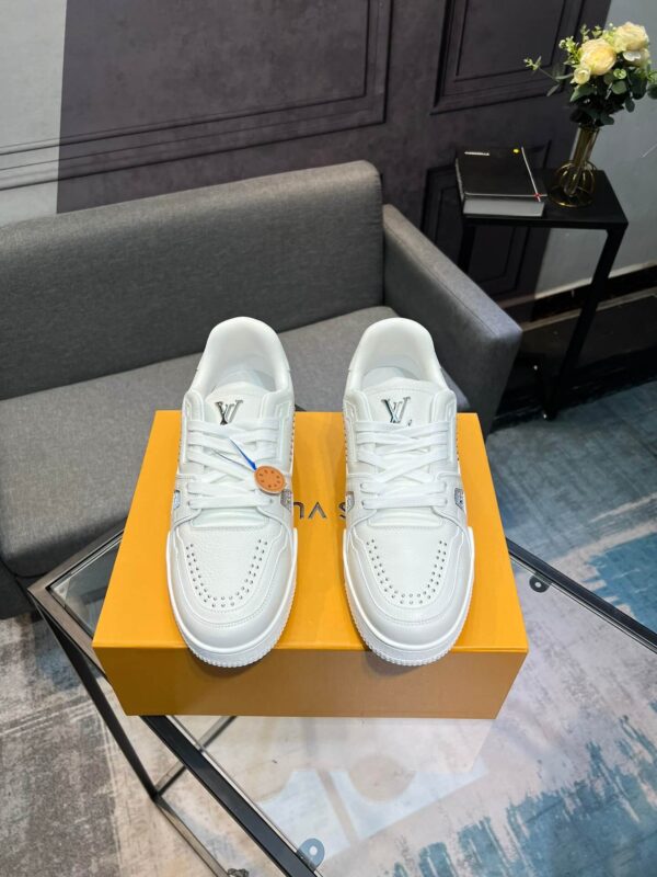 Louis Vuitton LV Trainer White Pearlized Sneakers - Image 2