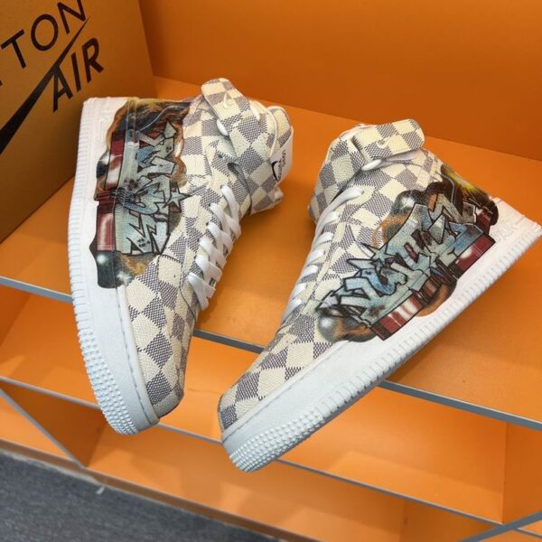 Louis Vuitton x Nike Air Force 1 Mid Graffiti Sneakers - Image 6