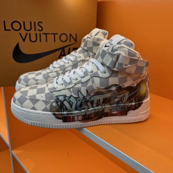 Louis Vuitton x Nike Air Force 1 Mid Graffiti Sneakers