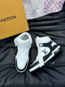 Men's Louis Vuitton LV Trainer 2 High Black White - Designer High-Top Sneakers