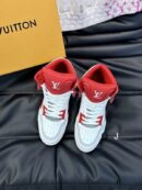 Men's Louis Vuitton LV Trainer 2 High Red White - Designer High-Top Sneakers