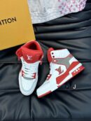 Men's Louis Vuitton LV Trainer 2 High Red White - Designer High-Top Sneakers