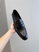 Berluti Black Crocodile Embossed Leather Penny Loafers