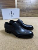 Berluti Black Leather Derby Brogue Shoes
