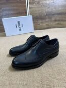Berluti Black Leather Derby Brogue Shoes