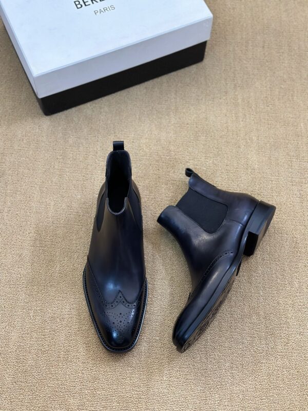 Berluti Men's Brogue Leather Chelsea Boots - Image 7