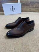 Berluti Brown Leather Oxford Shoes with Patina Finish