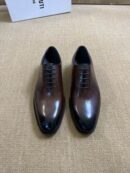Berluti Brown Leather Oxford Shoes with Patina Finish
