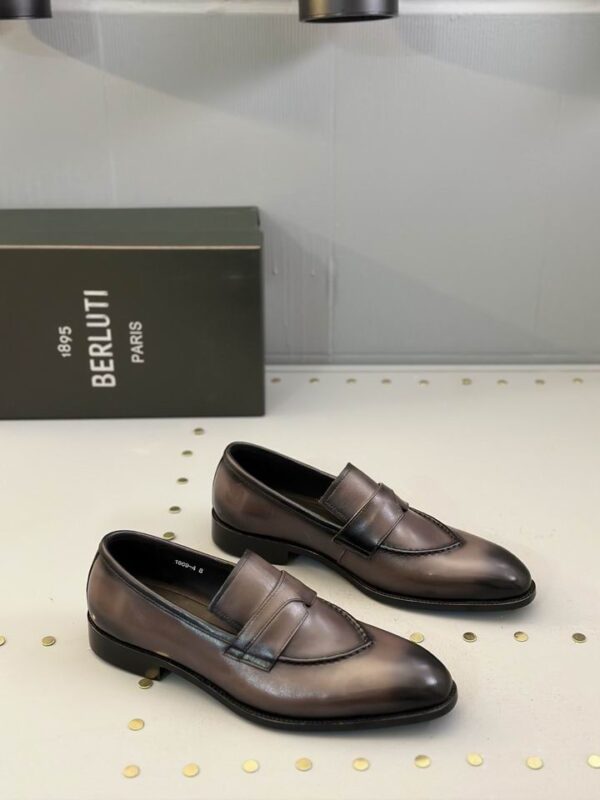 Berluti Classic Men's Leather Penny Loafers - Image 3