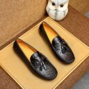 Berluti Cognac Ostrich-Effect Leather Driving Loafers with Tassels