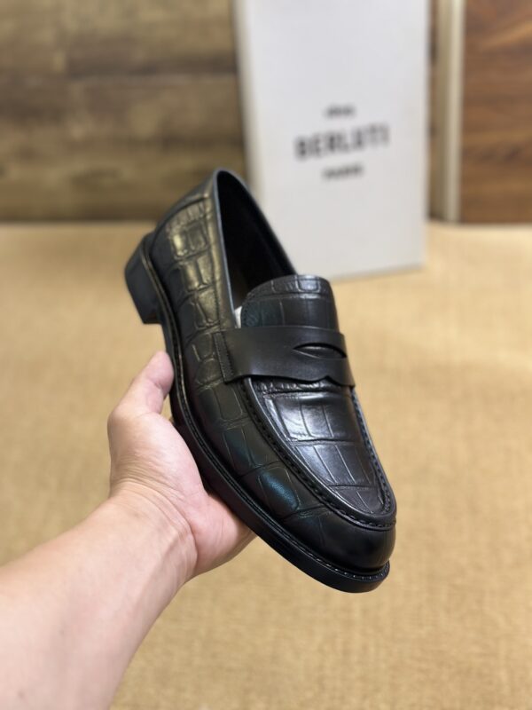 Berluti Crocodile-Embossed Leather Loafers with Strap - Image 10