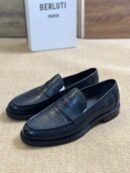 Berluti Crocodile-Embossed Leather Loafers with Strap