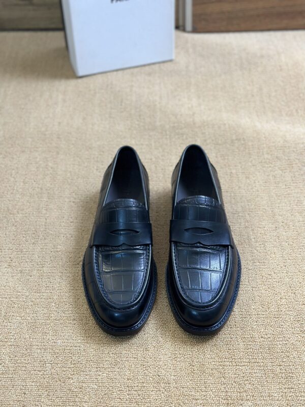Berluti Crocodile-Embossed Leather Loafers with Strap - Image 8