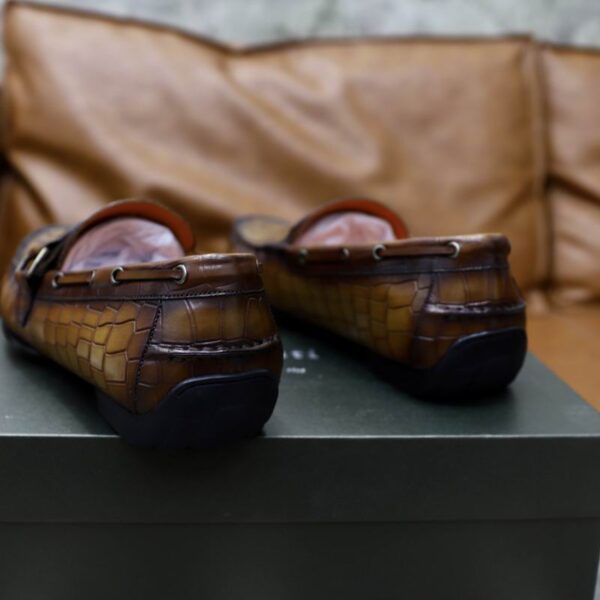 Berluti Crocodile-Embossed Leather Loafers with Strap & Buckle - Image 7