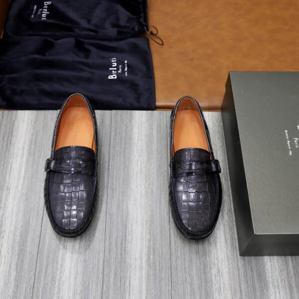 Berluti Crocodile-Embossed Leather Loafers with Strap & Buckle - Image 2