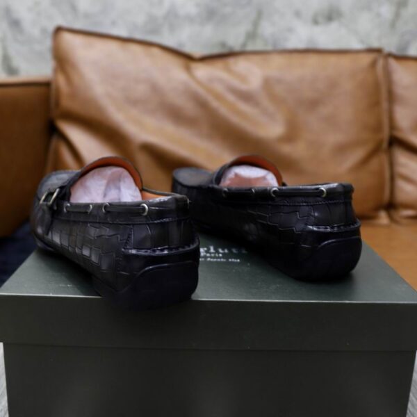 Berluti Crocodile-Embossed Leather Loafers with Strap & Buckle - Image 9