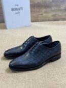 Berluti Crocodile Embossed Leather Oxford Shoes