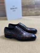 Berluti Crocodile Embossed Leather Oxford Shoes