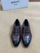 Berluti Crocodile Embossed Leather Penny Loafers