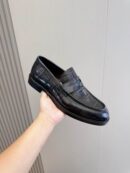 Berluti Crocodile Embossed Leather Penny Loafers