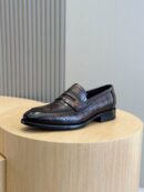 Berluti Dark Brown Leather Penny Loafers