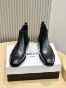 Berluti Men's Leather Chelsea Boots with Brogue Detail