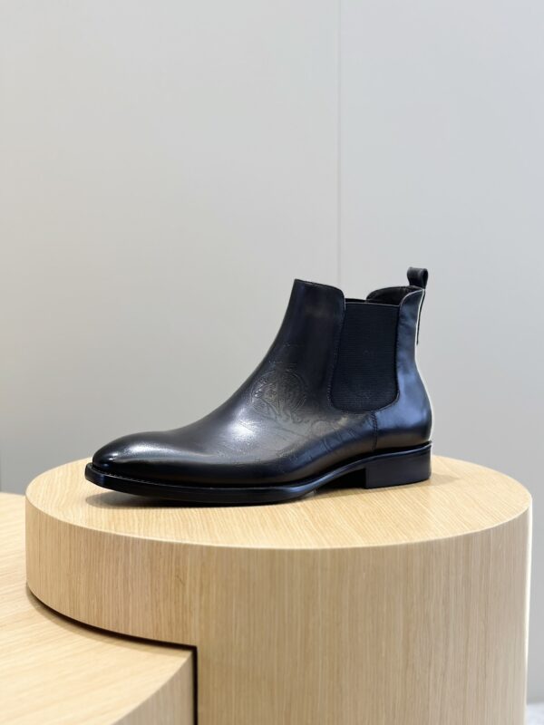 Berluti Men's Leather Chelsea Boots with Brogue Detail - Image 13