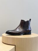 Berluti Men's Leather Chelsea Boots with Brogue Detail