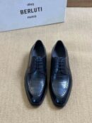 Berluti  Derby Brogue Shoes with Crocodile Embossed Toe Cap