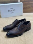 Berluti  Derby Brogue Shoes with Crocodile Embossed Toe Cap