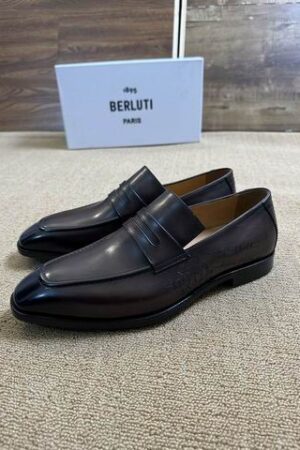 Berluti Leather Penny Loafers - Classic Style