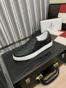 Berluti Minimalist Casual Black Leather Slip-On Sneakers