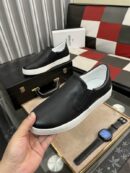 Berluti Minimalist Casual Black Leather Slip-On Sneakers