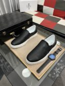 Berluti Minimalist Casual Black Leather Slip-On Sneakers