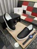 Berluti Minimalist Casual Black Leather Slip-On Sneakers