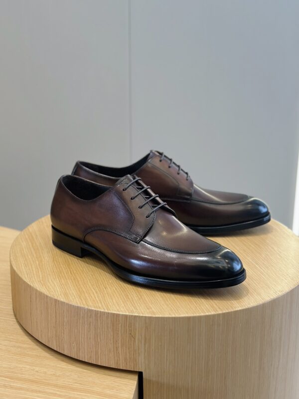 Berluti Polished Men's Leather Derby Shoes - Image 2