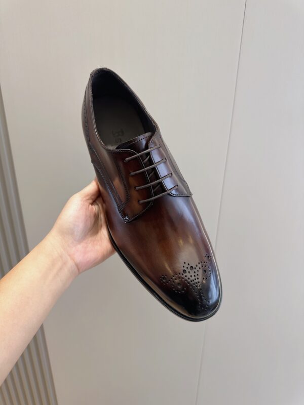 Berluti Polished Men's Leather Derby Shoes - Classic Style - Image 7