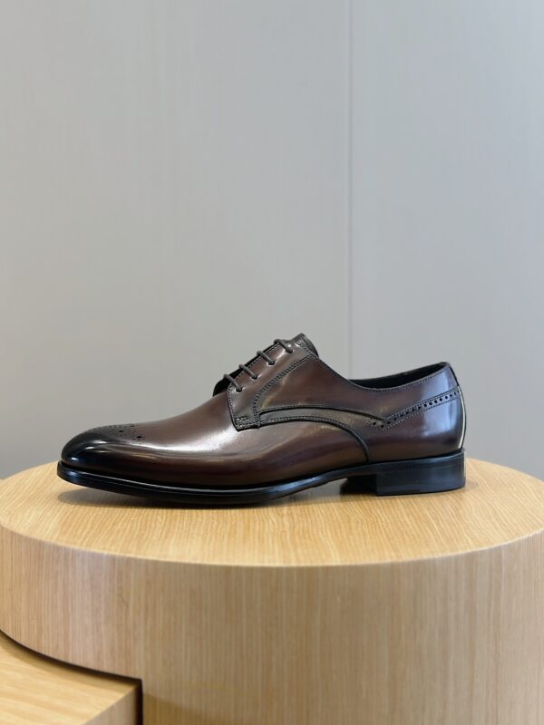 Berluti Polished Men's Leather Derby Shoes - Classic Style - Image 6