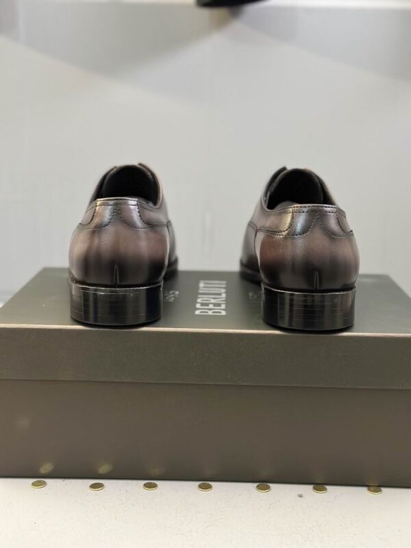Berluti Polished Leather Derby Shoes with Burnished Detail - Image 6