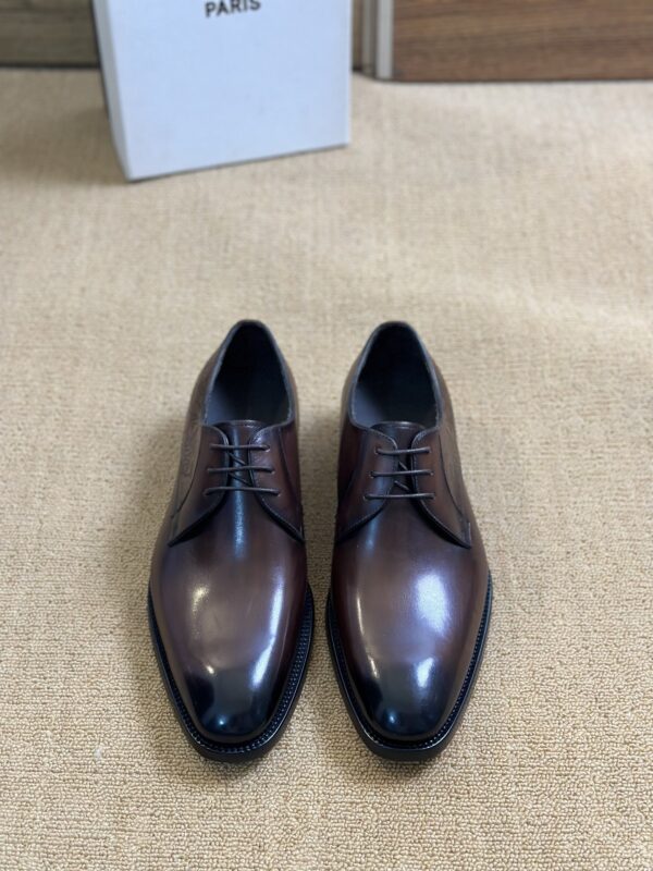 Berluti Polished Men's Leather Derby Shoes - Image 5