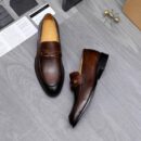 Berluti Polished Men's Leather Loafers with Distinctive Strap