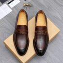 Berluti Polished Men's Leather Loafers with Distinctive Strap