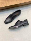 Berluti Polished Men's Leather Oxford Shoes with Embossed Detail