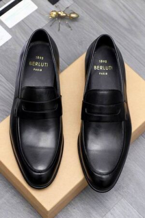 Berluti Polished Men's Leather Penny Loafers - Classic Style