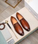 Berluti Polished Men's Leather Slip-On Dress Shoes