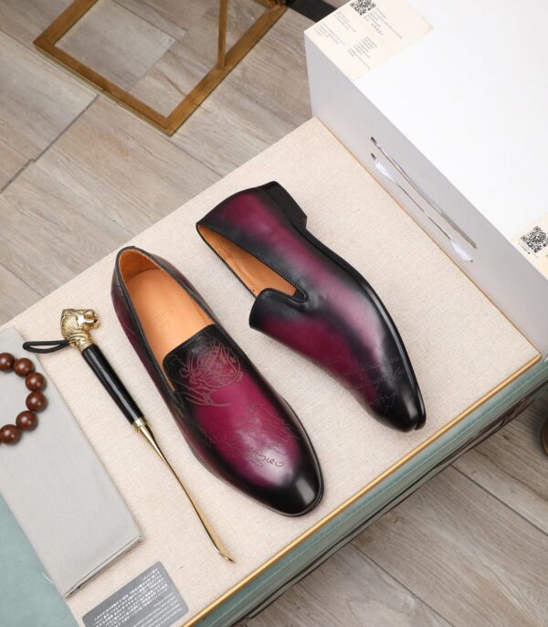 Berluti Polished Men's Leather Slip-On Dress Shoes - Image 6